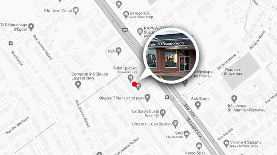 Carte géographique du sex shop 50 nuances de sexxx à st-jean-sur-richelieu
